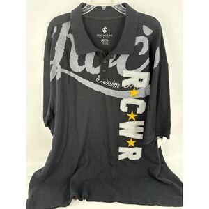 Rocawear Classic Men's‎ 4XB Black Polo Shirt RCWR Denim Short Sleeve NWT
